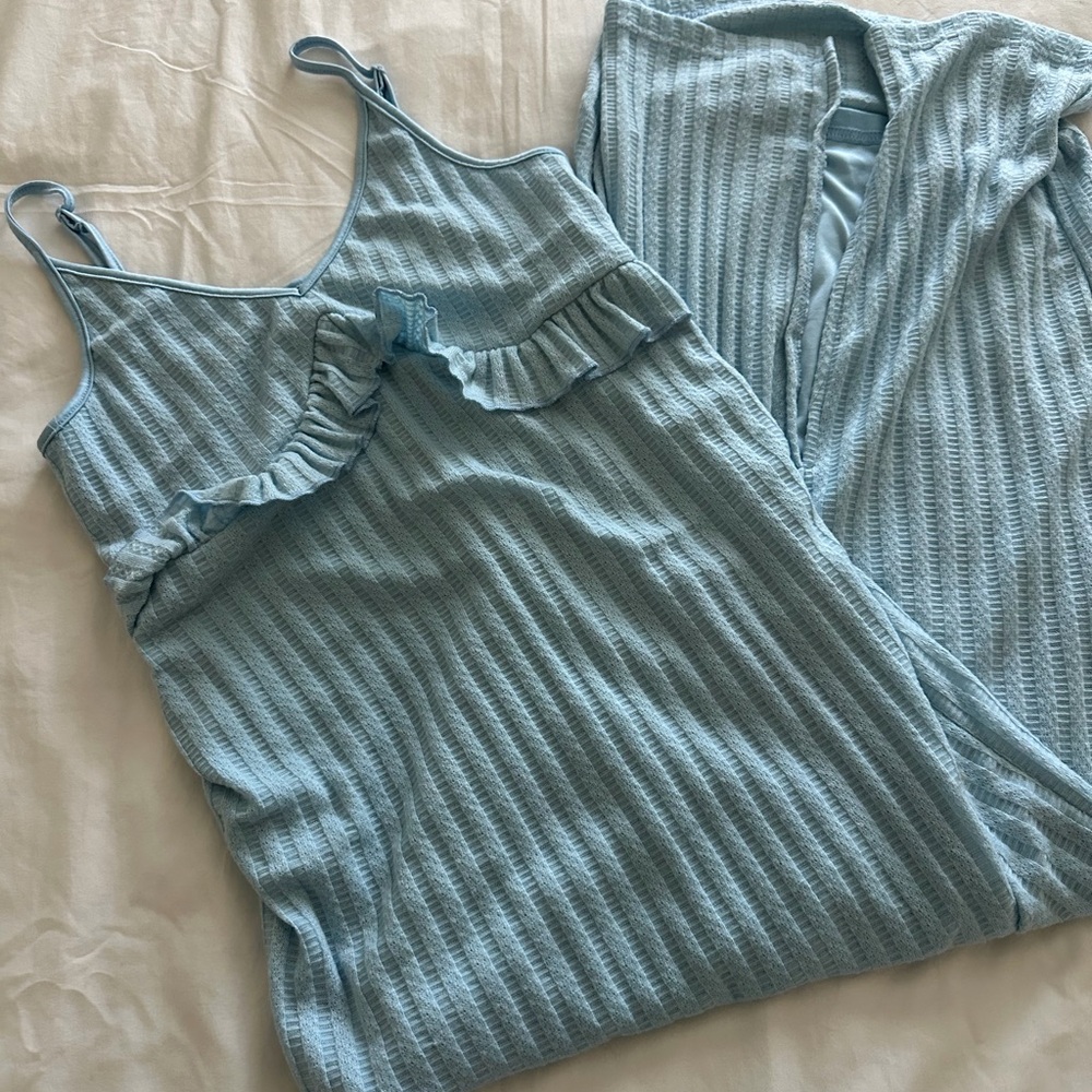 SHEIN Sky Blue Ruffle Dress